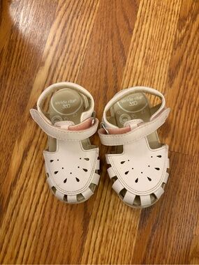 Stride Rite Cream and Pink Toddler Sandals